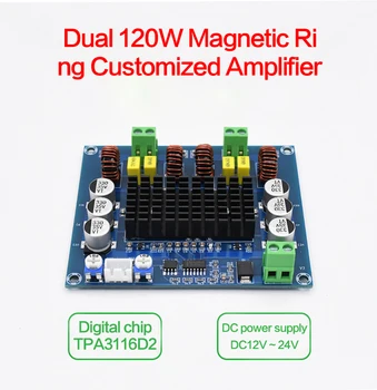 

KYYSLB DC24V 120W*2 XH-A303 TPA3116D2 Binaural Digital Amplifier Board Waveform Gain Adjustable Enhanced Version Amplifier Board