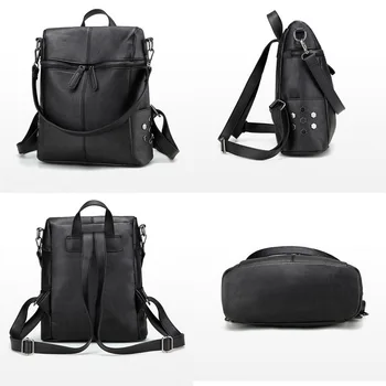 

Fashion Leather Backpack Women Waterproof PU Leather Ladies Zipper Female Casual Shoulder Bag Teenager School Bag 2020