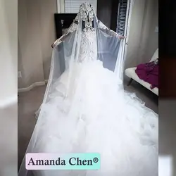 Vestido de festa longo para casamento Amanda novias 2020 свадебное платье с длинными рукавами vestido de novia con capa