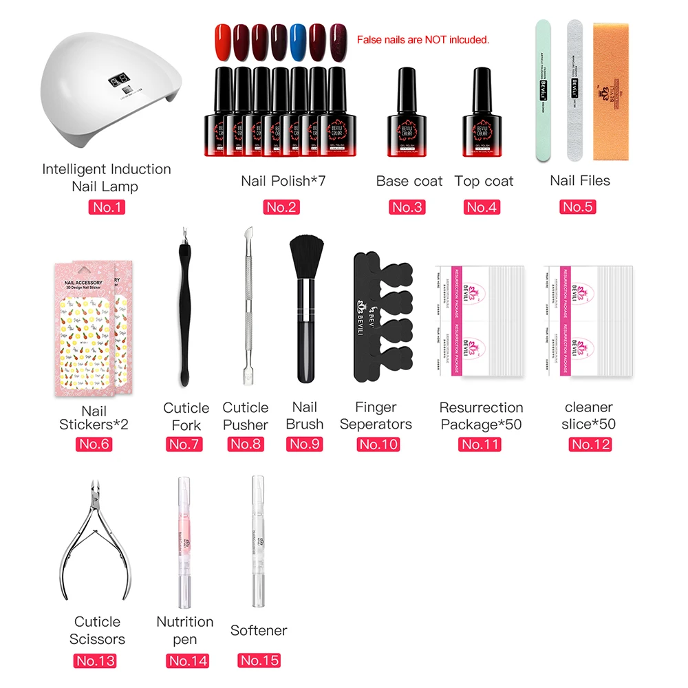Набор инструментов для ногтевого дизайна, гелевый Набор для маникюра, инструменты для маникюра, кисть для ногтей, лампа, Сушилка для ногтей, лак для ногтей, базовый набор для маникюра