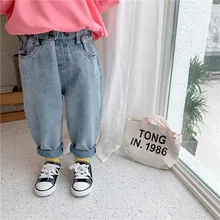 Детская одежда в Корейском стиле; коллекция года; осенняя одежда; стиль для мужчин и женщин; детские джинсы для папы; детские свободные повседневные модные брюки