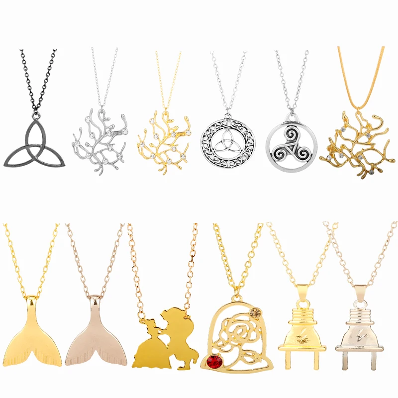 Rhinestone Necklace Cartoon Themed Necklaces Flower Tree Fish Tail Shape Pendant Trinket Women Jewelry | Украшения и аксессуары
