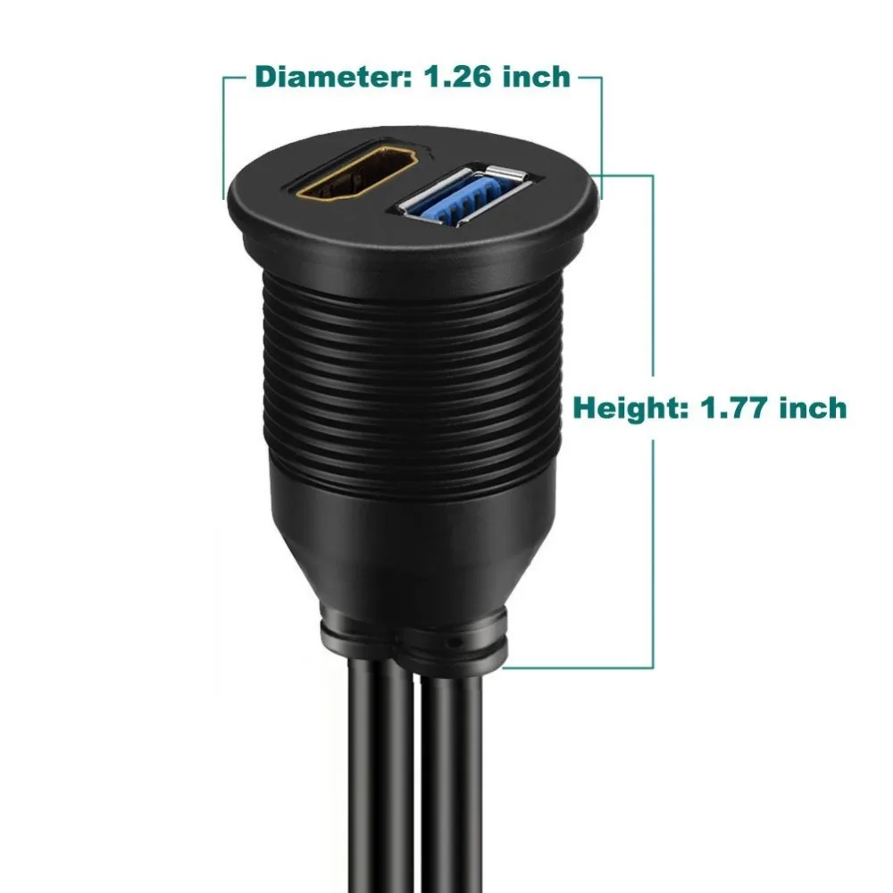USB 3 0 и HDMI к + USB3.0 AUX удлинитель приборной панели водонепроницаемый автомобильный