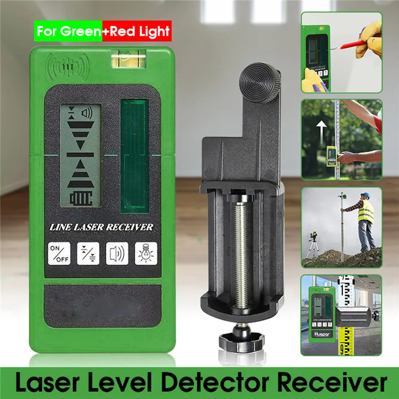 

Laser Level Detector Receiver for Levelsure Electronic Leveling 2/5/12 Lines Vertical Horizontal for Red/Green Light