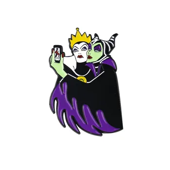 

12pcs Fashion Maleficent pin enamel Brooch Backpack denim badge clothes hat collar patch Pins and brooches cosplay gift jewelry