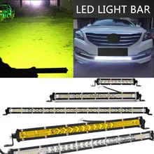 Супер тонкий 10D 30 Вт 120 Вт 13 20 дюймов желтый светодиодный светильник для работы бар точечный комбо 4x4 внедорожный светодиодный светильник для трактора лодки 4WD грузовиков ATV