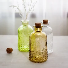 Украшение дома ароматерапия бутылка бытовой вазы резная стеклянная бутылка с пробкой Настольная Ваза декоративная