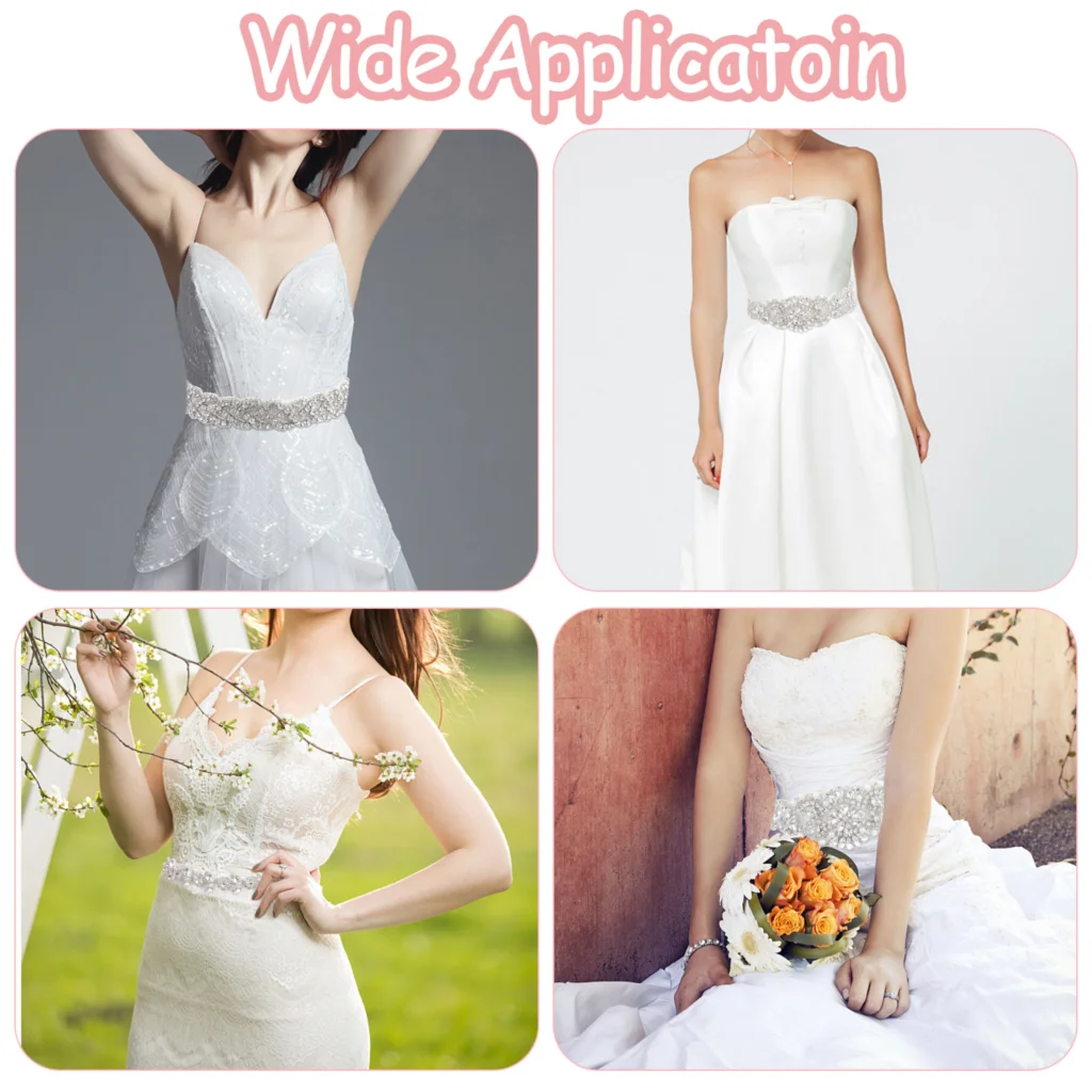 Crystal Satin Bridal Belt Sash Rhinestones Wedding Dress Belt