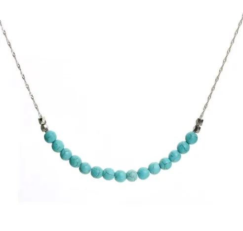 

Бирюзовые бусины 8 мм, 50 см, 1 шт., цепочка до ключиц, ожерелье, кулон, ювелирные изделия, цветные Подвески мудрости для женщин