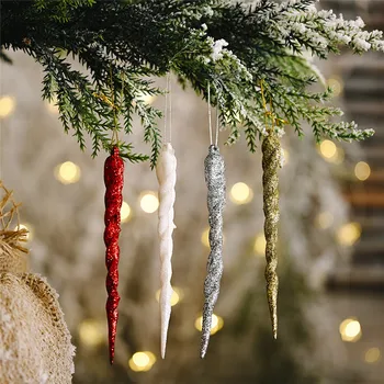 

3/6/12PCS Navidad 2020 Christmas Decorations for Home Simulation Ice Xmas Tree Hanging Ornament Fake Icicle Props New Year 2021
