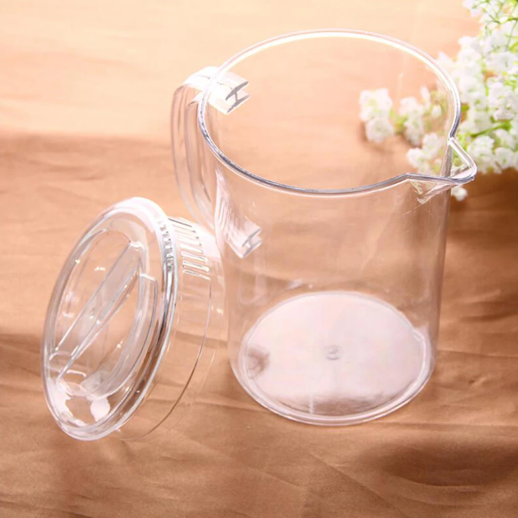 2x  Plastic Pitcher with Lid Drinks Water Jug for Hot/Cold Lemonade Juice Beverage Jar Ice Tea Kettle 2L+1.5L