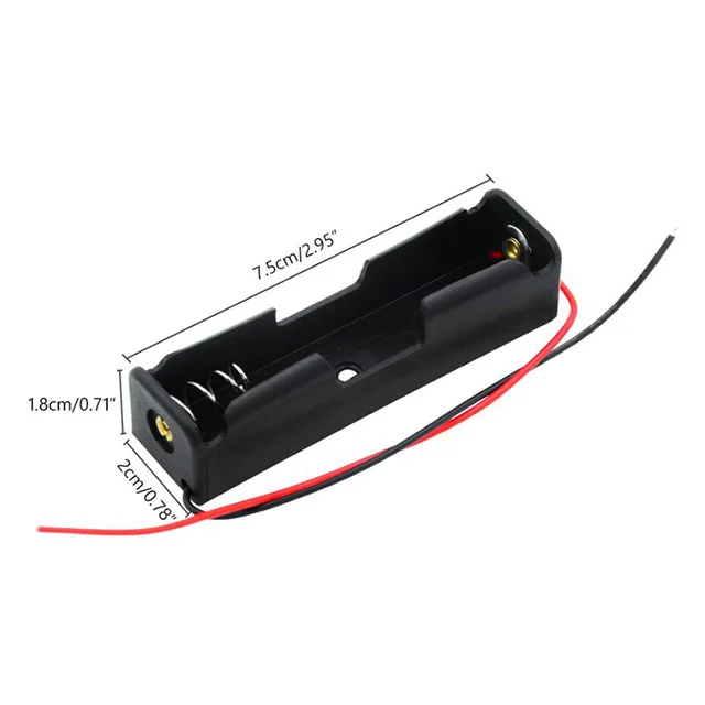 

Plastic 10pcs 1 * 18650 Battery Storage Box 1 Slots DIY Batteries Clip Container With Lead Wire