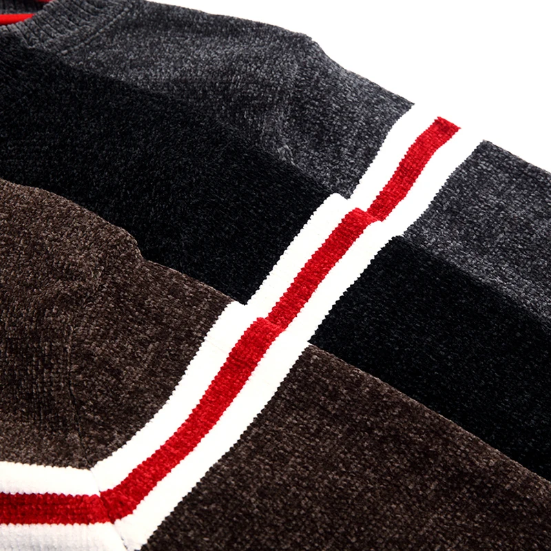 Полосатый толстый теплый зимний полосатый вязаный свитер Мужская одежда джерси мужской пуловер вязанные мужские свитера Мужская мода 9302