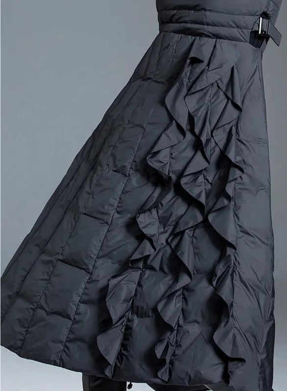 LANMREM black thickened sleeveless zipper long