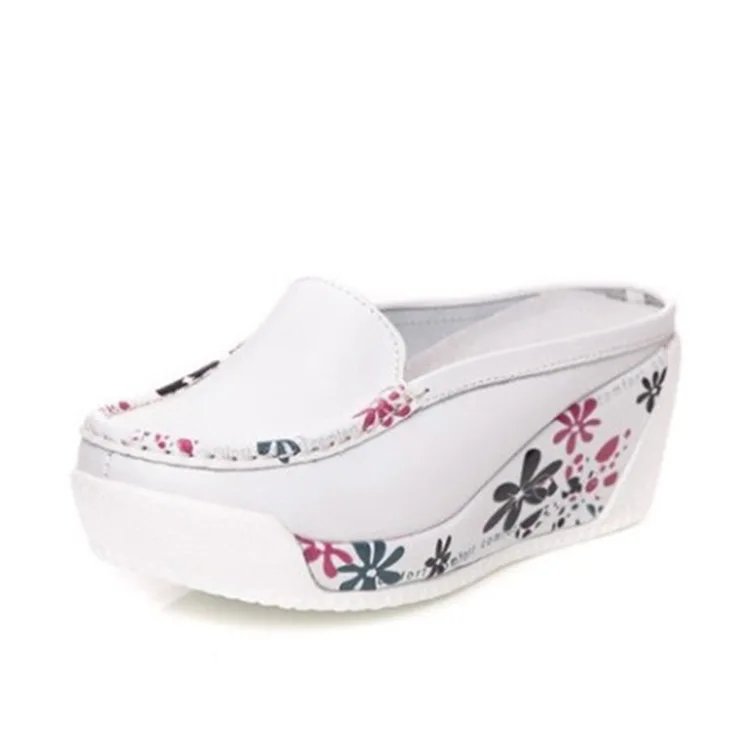 

Closed-toe ban tuo xie Women's Thick Bottomed Fashion Outer Wear Platform Shoes Summer Genuine Leather Slippers WOMEN'S Shoes Sl