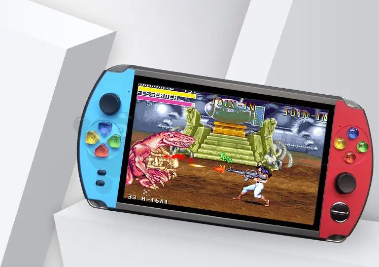 

Powkiddy X19 nostalgic retro HD 7 inch large screen handheld game console double rocker design for FC arcade CPS NEOGEO