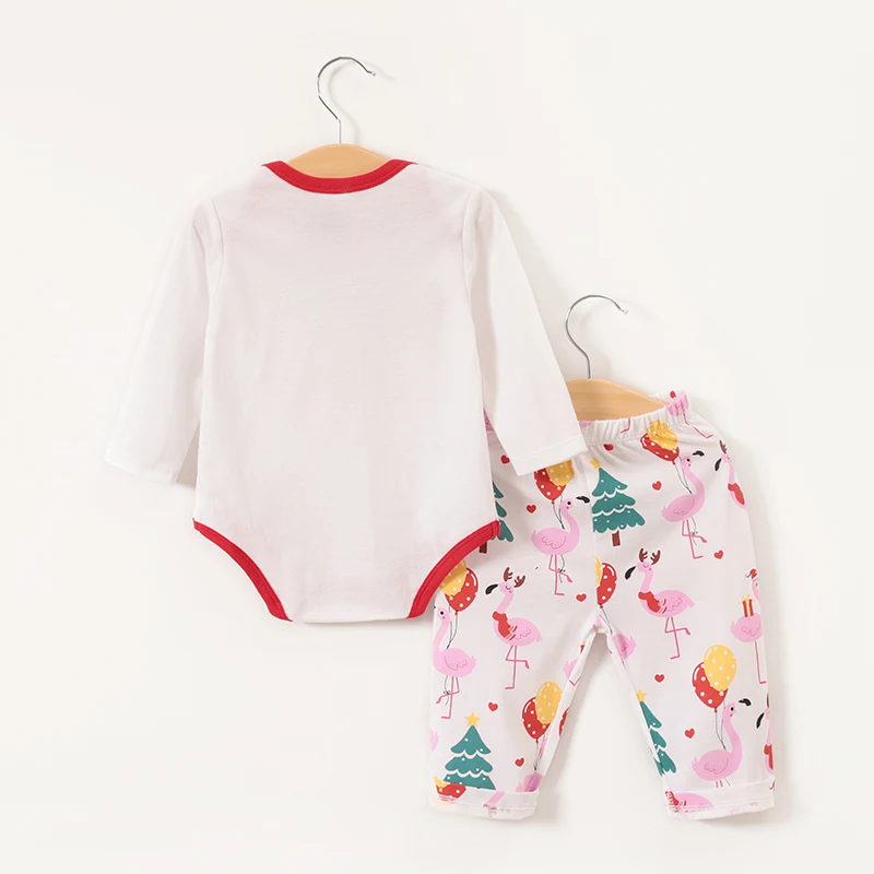Newborn Baby Girl Clothes Set Flamingo Bodysuits+Pant+Bibs 3Pcs New Born Baby Boy Suit Infant Outfits Toddler Bebes Clothing
