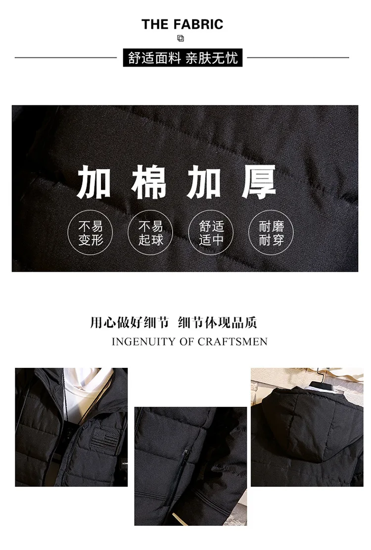 AliExpress Зимняя Новая Стильная хлопковая стеганая одежда с капюшоном, мужское приталенное хлопковое пальто в Корейском стиле