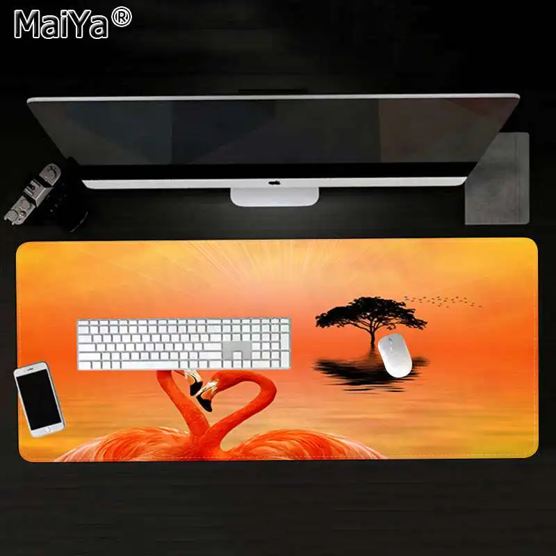Maiya Custom Skin Pink Flamingo Customized MousePads Computer Laptop Anime Mouse Mat Free Shipping Large Mouse Pad Keyboards Mat - Цвет: Lock Edge 30x80cm