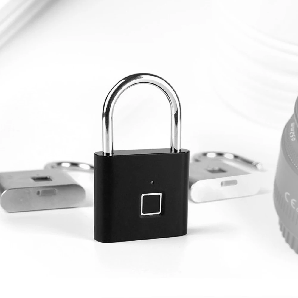 

Security Keyless USB Rechargeable Door Lock Fingerprint Smart Padlock Quick Unlock Zinc Alloy Metal Self Developing Hot Sale