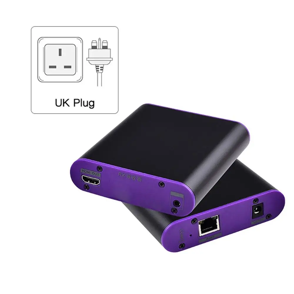 CAT872 60 Гц HDMI передатчик и приемник Удлинитель Ethernet cat5e/6 plus/7 для глубокий цвет 3D EDID Dobly DTS - Цвет: UK plug