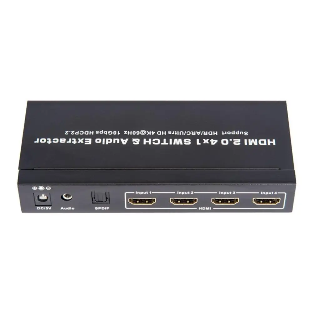 Hdmi2.0 4 Input And 1 Output Switcher With Audio Separation 3D 4Kx2K@60Hz Hdcp2.2 Splitter For Hdtv Dvd Tv Box T-304H