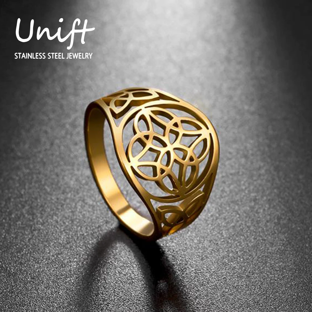 Unift Viking Celtics кольцо с узлом из нержавеющей стали креативные полые геометрические