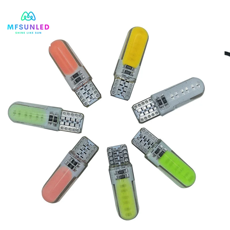 Mfsunled 6pcs/Lot Led Car Light T10 Cob Small Lamp for Cars W Silicone Width License Plate Instrument | Лампы и освещение