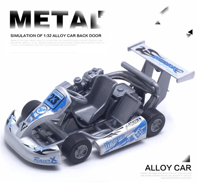 1:32 Alloy ABS karting Racing Toy Car Model Metal Pull Back Simulation Miniature Kids Small Toys Car For Children Boys Gifts SLIVER
