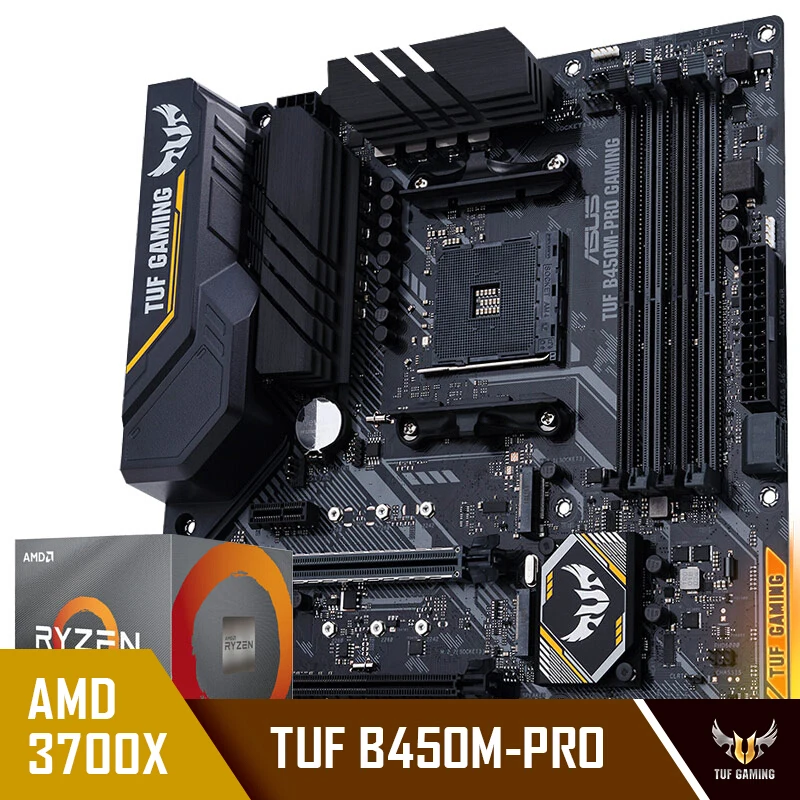 Материнская плата ASUS TUF B450M-PRO + процессор AMD Ryzen 7 (r7) 3700X для ПК сделай сам |