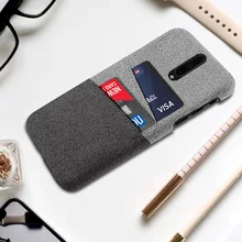 For OnePlus 7T Pro Case Luxury Slim Back Hard PC Matte Fabric Shockproof Cloth Cover For OnePlus 7T One Plus 7T Case Card Slot yuyaobaby white 7t
