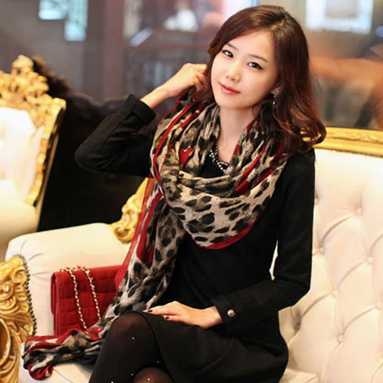 

2019 New Style Long Women's Cotton Linen Sun-resistant Decoration Leopord Pattern Voile Printed Scarf Shawl Beach Towel Foreign