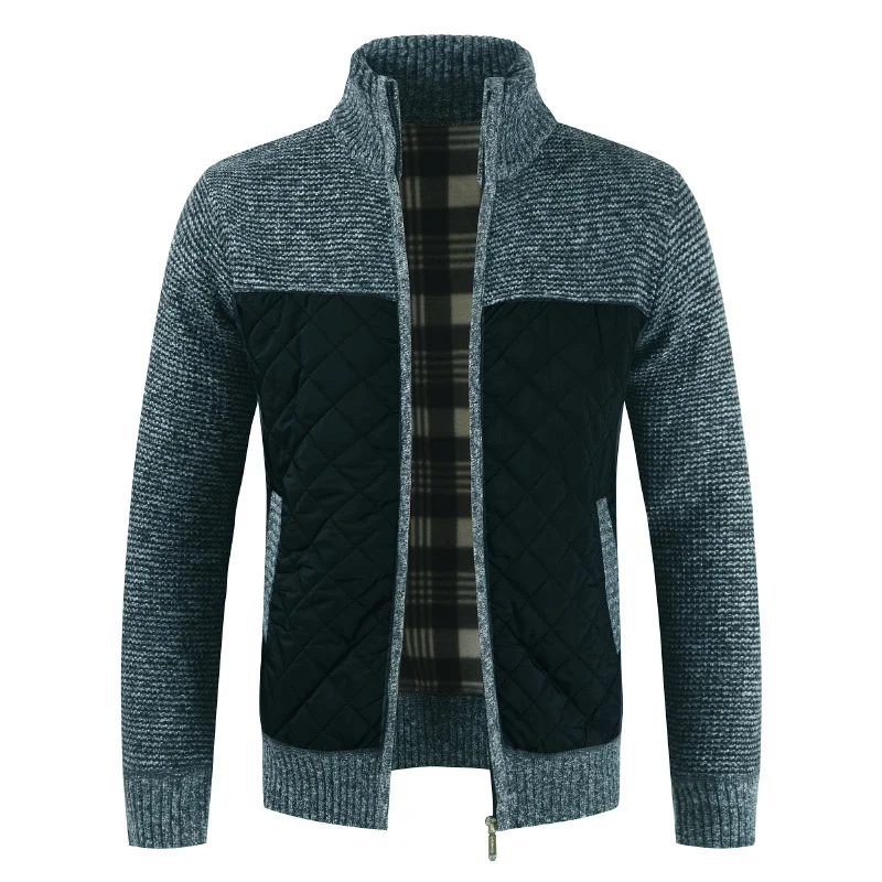 Tasa de descuento Suéteres de punto para hombre, chaquetas de punto cálidas, cárdigan con cremallera, abrigos de empalme, ropa informal de punto, otoño e invierno, 2020 dV5b8Omkb