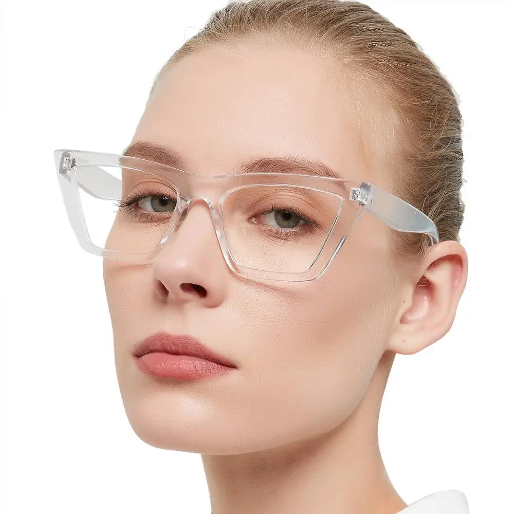 

Oversize Clear Lens Blue Light Blocking Reading Glasses Computer Women Eyewear Magnifying Spectacles Oculos +2.5 MARE AZZURO