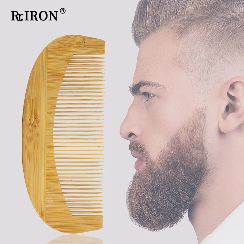 

Антистатическая портативная гребень RIRON из натурального бамбука ручной работы для мужского бритья и ухода за бородой