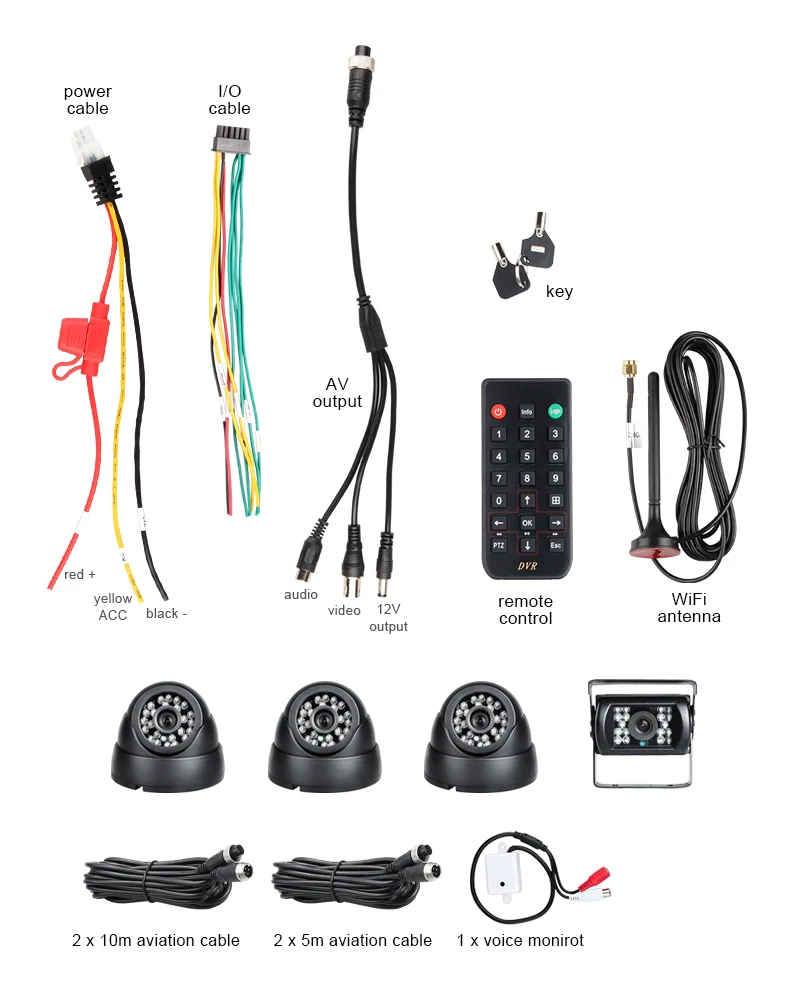 Wi-Fi, 4CH AHD Мобильный DVR автомобиля видео Регистраторы+ 4 шт. 2.0Mp автобус/камера грузовика Поддержка удаленного видео 24H мониторинг