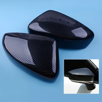 

CITALL 2pcs Car Carbon Fiber Style Door Side Wing Rear View Mirror Cover Cap Trim ABS Fit For Mazda 6 Atenza 2014-2016 2017 2018