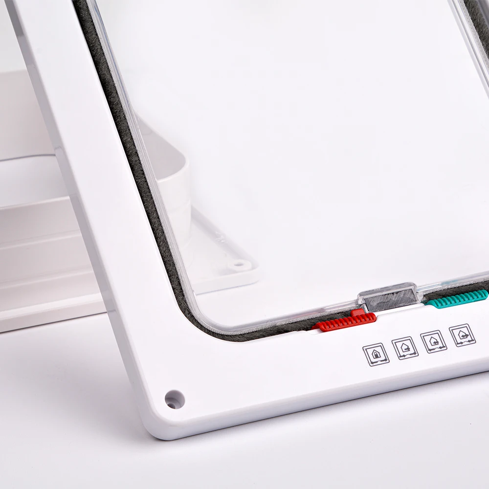 6447-3faa42.jpg Puerta inteligente para mascotas con cierre de seguridad de 4 posiciones, Incluye interruptor de control de dirección.