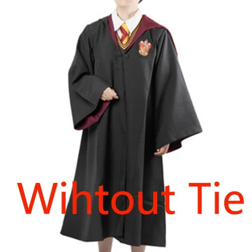 Gryffindor Robe Хогвартс Поттер халат Hufflepuff Ravenclaw Гриффиндор Слизерин Поттер костюмы накидка плащ галстук шарф Гермиона Рождественский подарок - Цвет: Gryffindor Robe
