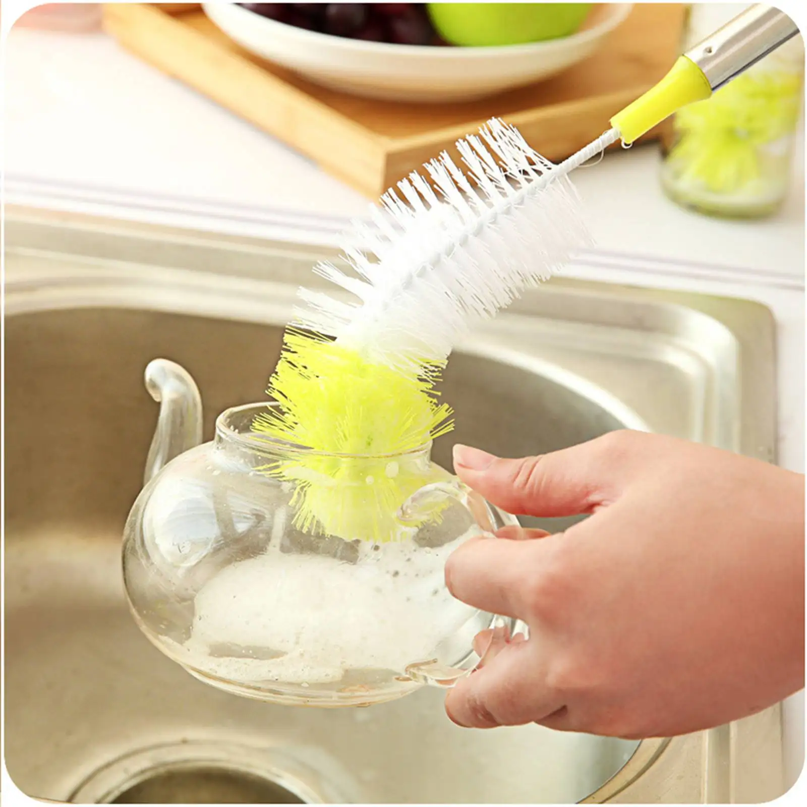 New 2 X Long Handle BOTTLE BRUSH Cleaning Kitchen Brew Scrubbing Cleaner Tool ✔ 