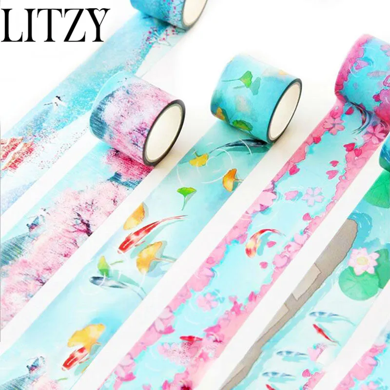 

Scenery The Spring Summer Autumn Winter Washi Tape Decorative Adhesive Tape DIY Scrapbooking Sticker Label Masking Tape 37mm*6m