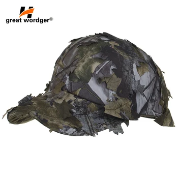 

Men's Camouflage Cap Jungle Leaves Conceal Hunting Baseball Cap Quick Dry Combat Snapback Hat Tactical Army Sniper Caps