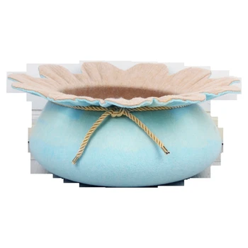 

Pink felt pet nest cat litter supplies kennel ventilation small dog and cat universal removable wash Teddy Wo