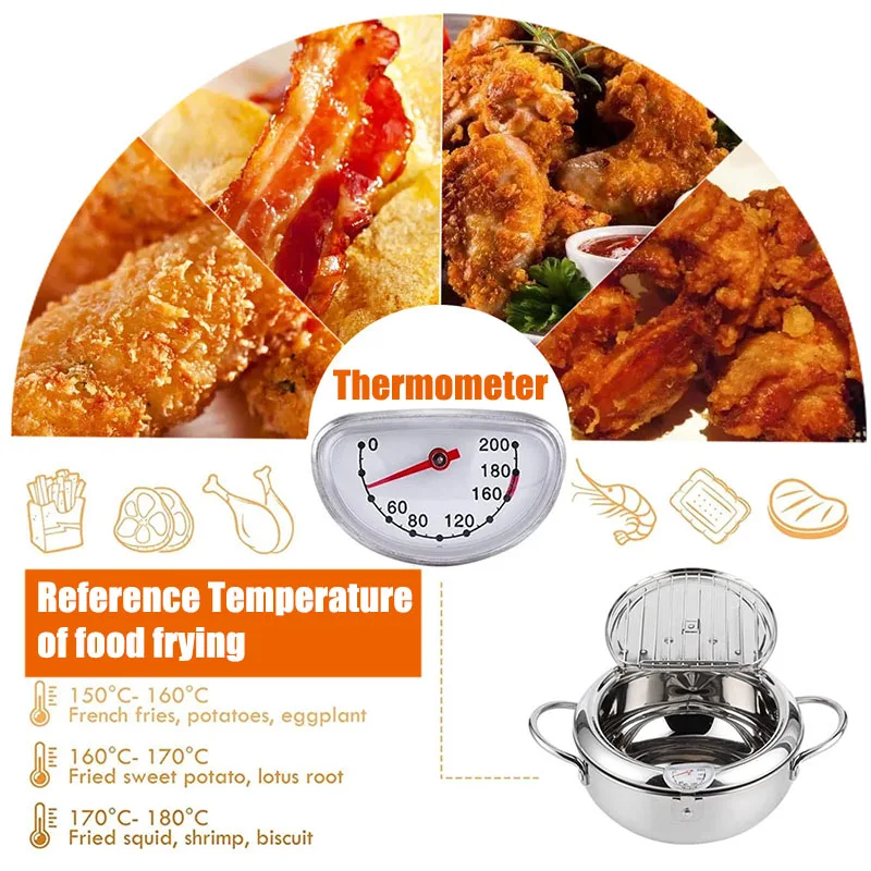 Japanese-style tempura fryer household small fryer oil-saving pot mini special temperature-controlled deep frying oil small pot 3