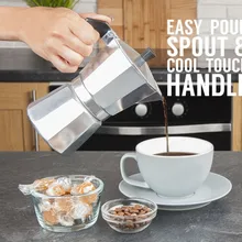 Кофеварка из алюминия Mocha эспрессо, Кофеварка, гейзерная кофеварка, 1cup/2cup/3cup/6cup/9cup/12cup кофеварка для приготовления кофе на плите