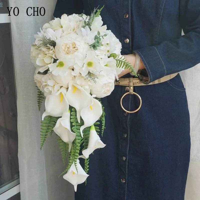 Wedding Bouquets YO CHO Wedding Bouquet Silk Roses Artificial Flowers Marriage Bridesmaids