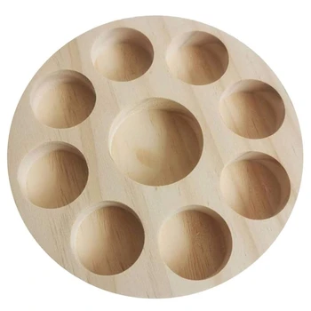 

Wooden Essential Oil Display Storage Organizer Holder Stand 9 Slots Essential Oils Storage Rack Presentation Shelf for Aromather