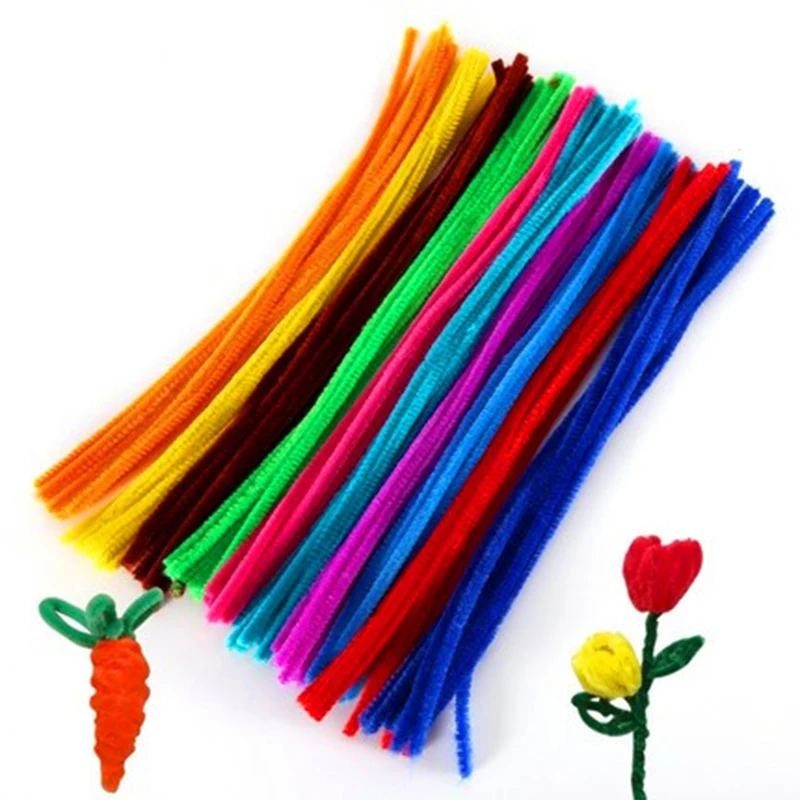 100 шт. цветные плюшевые палочки для чистки труб|Вязание| |