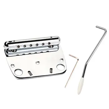 

4Pcs/set Guitar Bridge Plate Metal Tremolo Bridge for Mustang Jazzmaster Guitars 4.01x3.46x1.77in