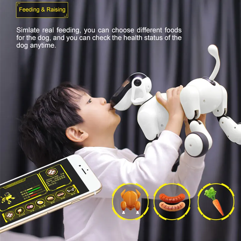 HeLIC Max AI électronique pour animaux de compagnie télécommande Mobile Robot Intelligent chien APP Manipulation Bluetooth haut-parleur multi-fonction